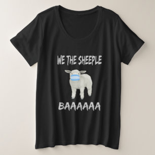 Funny mask sheep sheeple wearing face mask plus size T-Shirt