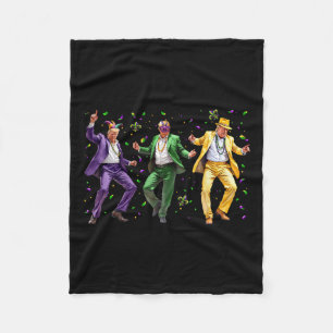 Funny Masked Trump Dance Mardi Gras New Orleans Ym Fleece Blanket