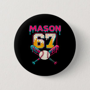 Funny Mason 67 Six Seven Srt Meme Ice Cream Drip G 6 Cm Round Badge