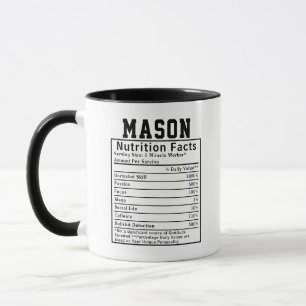Funny Mason Nutrition Facts Construction Worker Mug