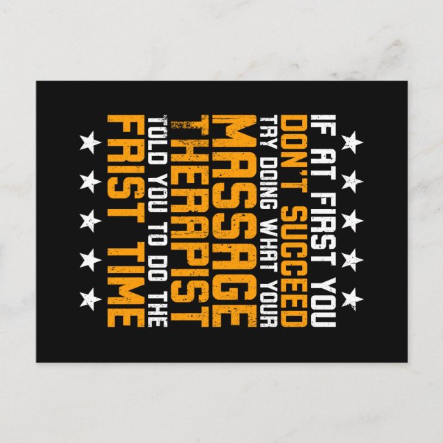 Funny Massage Therapist Masseur Postcard (Front)