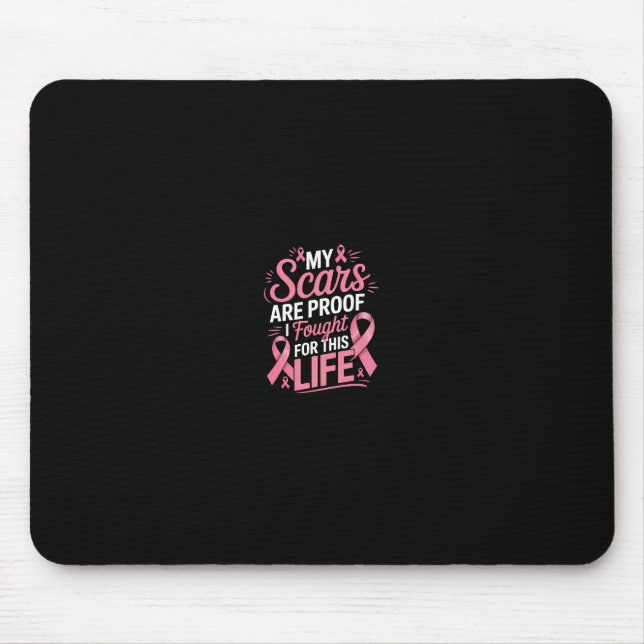 Funny Mastectomy Breast Cancer Warrior  Mouse Pad (Front)