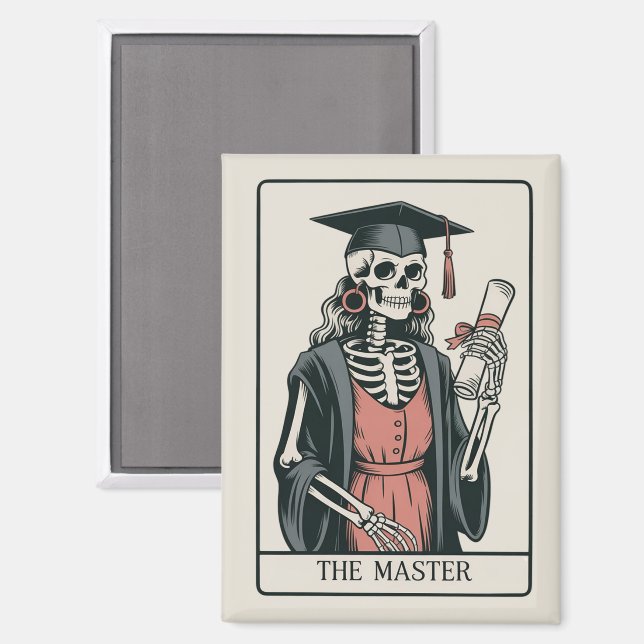 Funny Master Graduation Gift Skeleton Graduate  Magnet (Front/Back)
