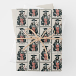 Funny Master Graduation Gift Skeleton Graduate  Wrapping Paper Sheet