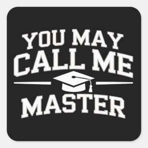 Funny Masters Degree MBA Education Graduation Square Sticker