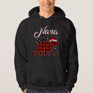 Funny Matching Buffalo Plaid Nana Bear Christmas P Hoodie
