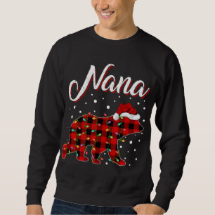 Funny Matching Buffalo Plaid Nana Bear Christmas P Sweatshirt