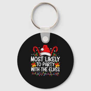 Funny Matching Christmas Most Likely To Party  Key Ring