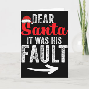 Funny Matching Couples Christmas His And Hers  Card