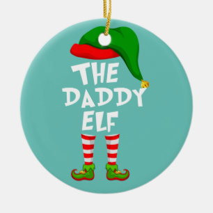 Funny Matching Family Christmas The Daddy Elf Ceramic Tree Decoration