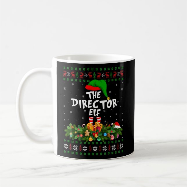 Funny Matching Family Ugly The Director Elf Christ Coffee Mug (Left)