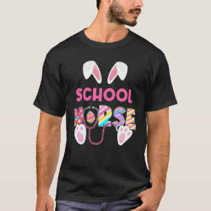 Funny Matching Stethoscope School Nurse Bunny East T-Shirt