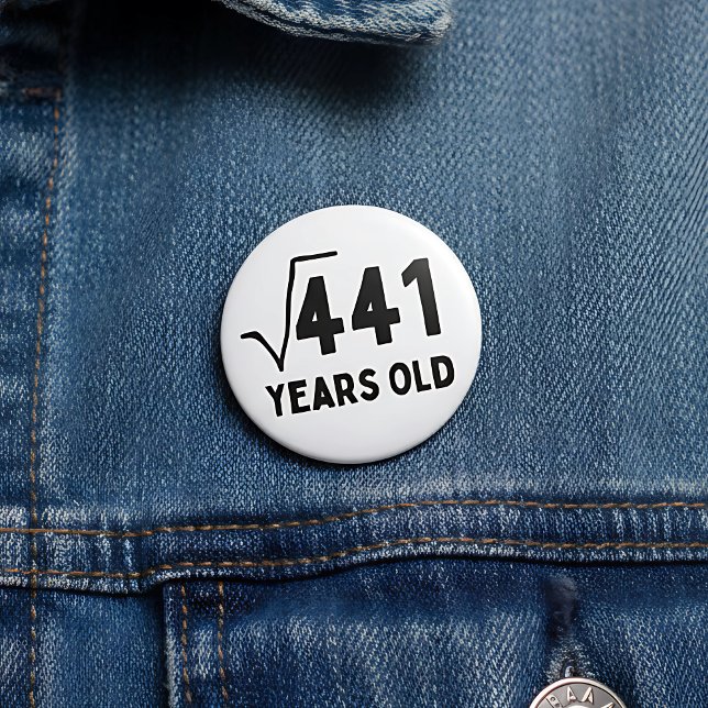 Funny Math 21st Birthday 7.5 Cm Round Badge (Creator Uploaded)