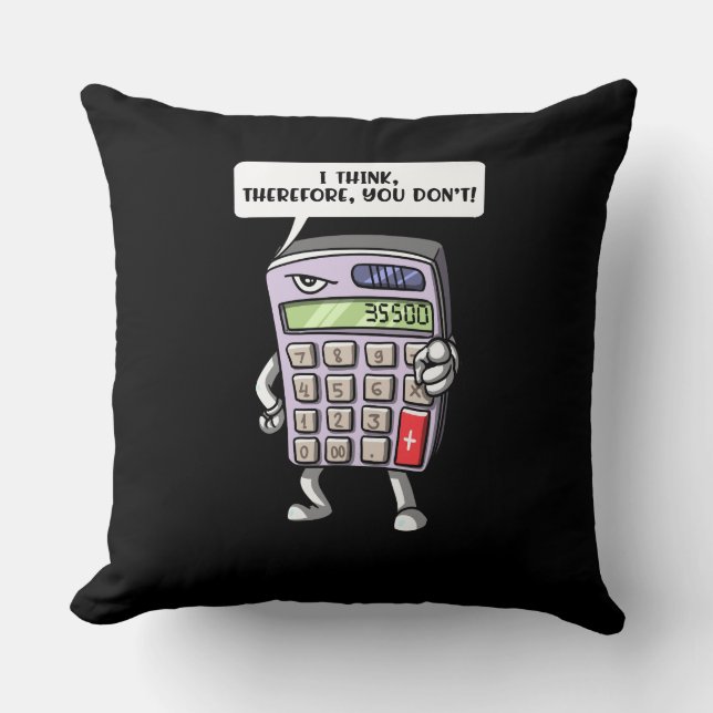 Funny Math Algebra Calculator Mathematics Joke Cushion (Front)