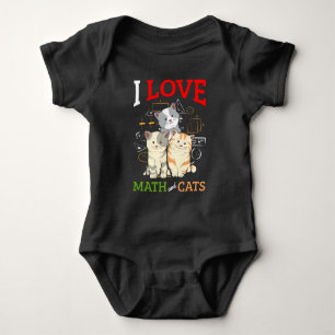 Funny Math and Cat Lover Animal Science Teacher Baby Bodysuit