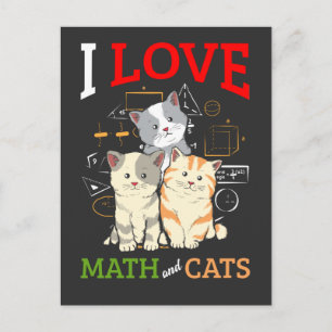 Funny Math and Cat Lover Animal Science Teacher Postcard