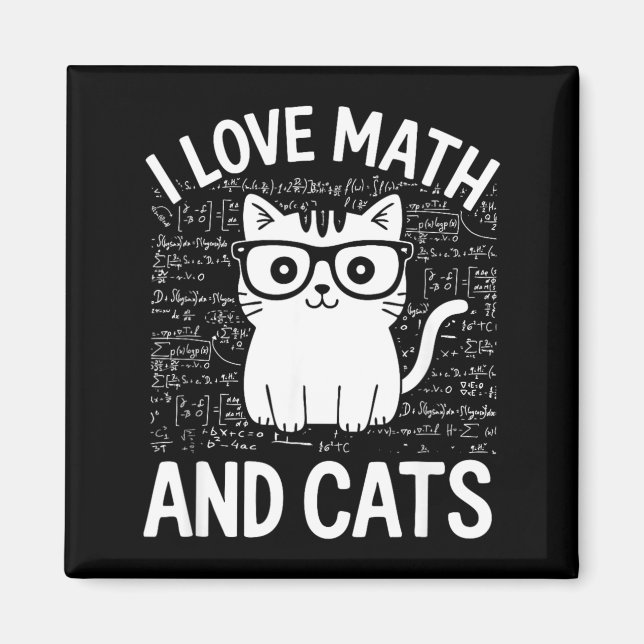 Funny Math and Cats Apparel for Teachers Students Magnet (Front)