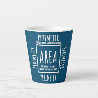 Funny Math Area and Perimeter Mathematics Teacher Latte Mug