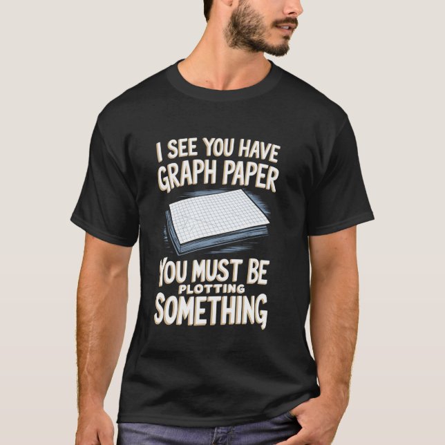 Funny Math Art Graphing Paper for Mathematics Stud T-Shirt (Front)