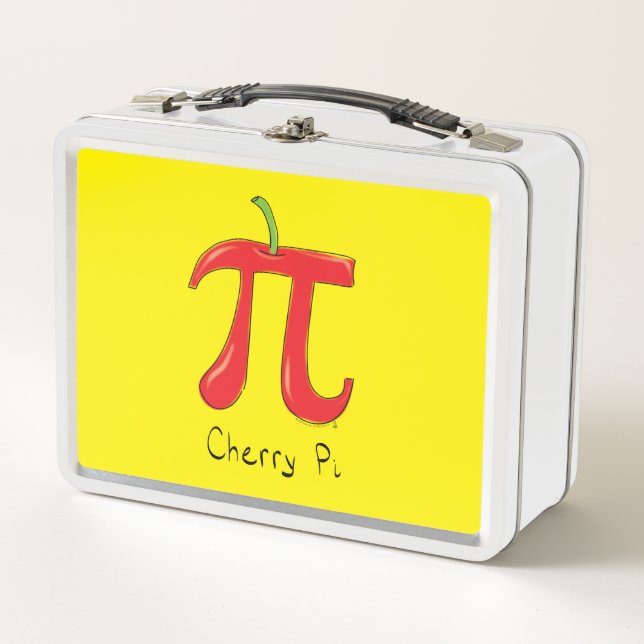 Funny Math Cherry Pi Symbol Metal Lunch Box (Front)