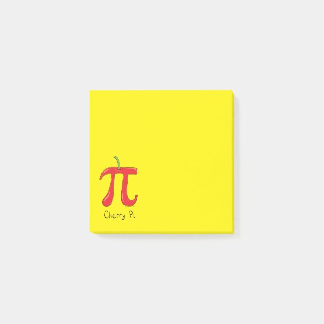 Funny Math Cherry Pi Symbol Post-it Notes (Front)