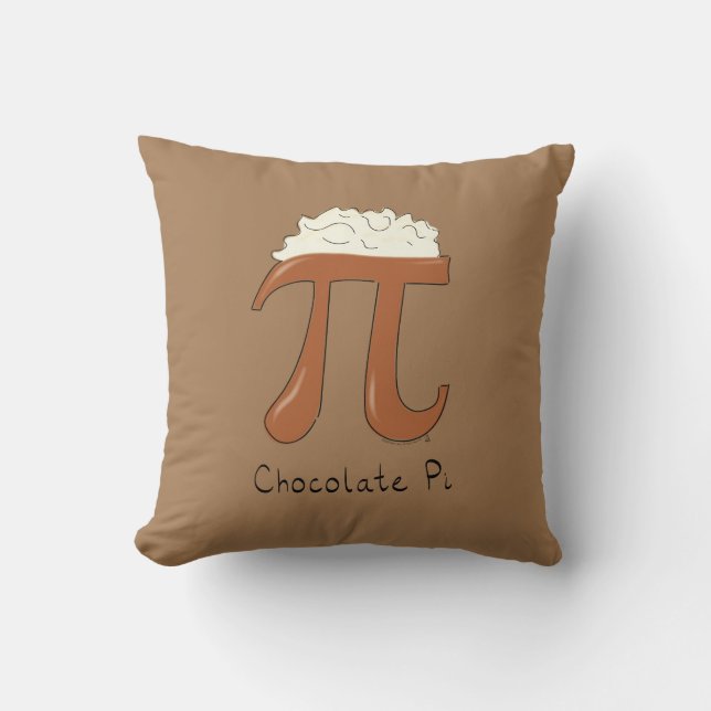 Funny Math Chocolate Pi Symbol Cushion (Front)