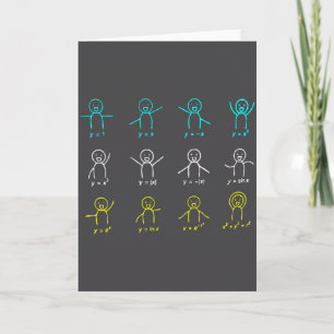 Funny Math Equation Figures Algebra Dance  Card