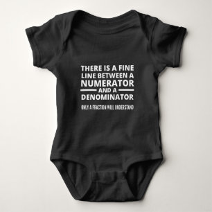 Funny Math  FINE LINE NUMERATOR DENOMINATOR Baby Bodysuit