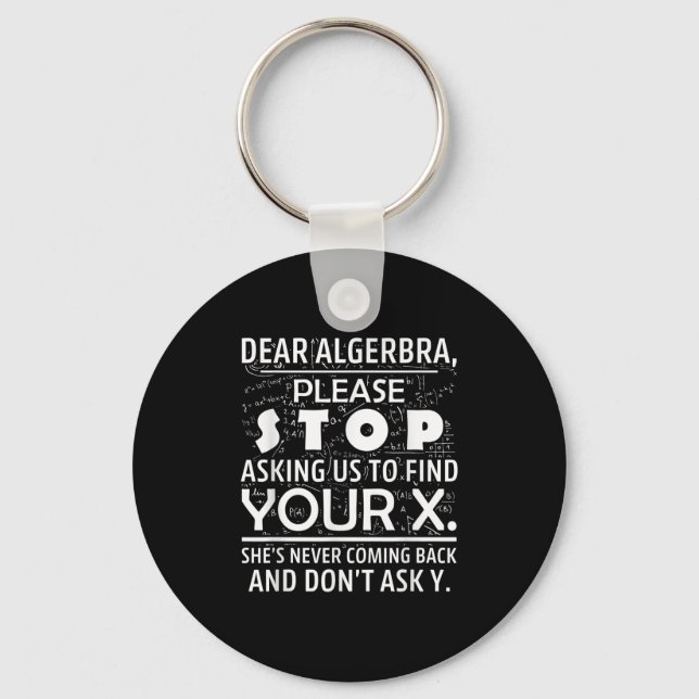 Funny Math For Math Lovers Nerd Nerdy Hilarious De Key Ring (Front)
