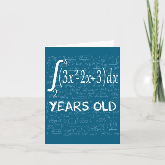 Funny Math Geek 50 Years Old 50th Birthday Integra Card (Front)