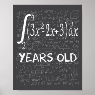 Funny Math Geek 50 Years Old 50th Birthday Integra Poster