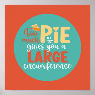 Funny Math Geek Pie Pun Retro Kitchen Typography Poster