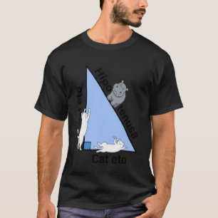 Funny Math Geometry Cat Hippo Triangle Pun Graphic T-Shirt