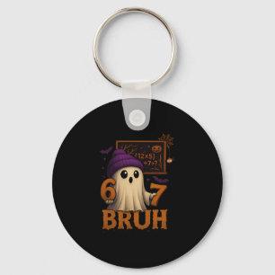 Funny Math Ghost 67 Bruh Halloween Meme Teacher Eq Key Ring