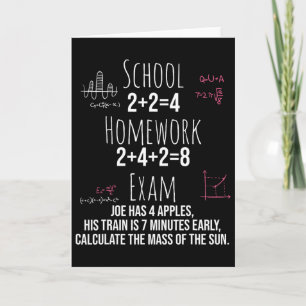 Funny Math Gift For Teen Girls Tween Women Teacher Card