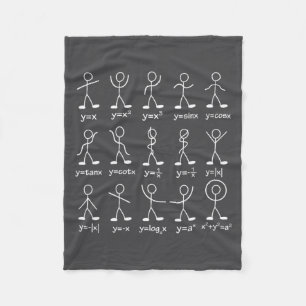 Funny Math Graph Stick Figures Algebra Calculus Hu Fleece Blanket