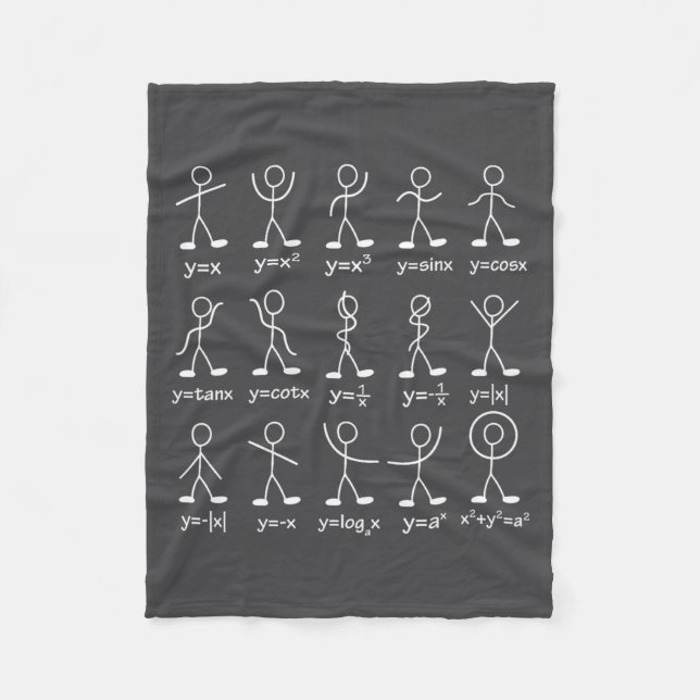 Funny Math Graph Stick Figures Algebra Calculus Hu Fleece Blanket (Front)