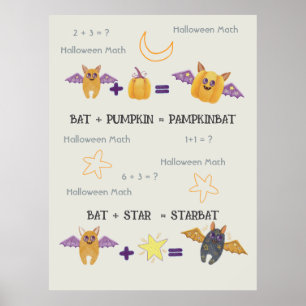 funny math Halloween Poster