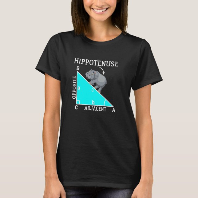 Funny Math Hippotenuse Hippo Hypotenuse T-Shirt (Front)