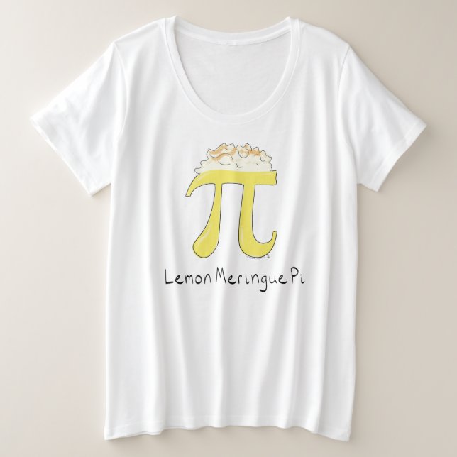 Funny Math Humour Lemon Pi Symbol Plus Size T-Shirt (Design Front)