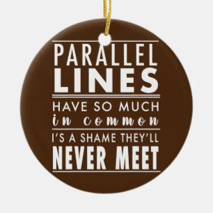 Funny Math Humour Top Parallel Lines Joke Math Ceramic Tree Decoration