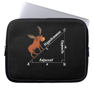 Funny Math Hypotemoose Geometry Moose Joke Pun Laptop Sleeve