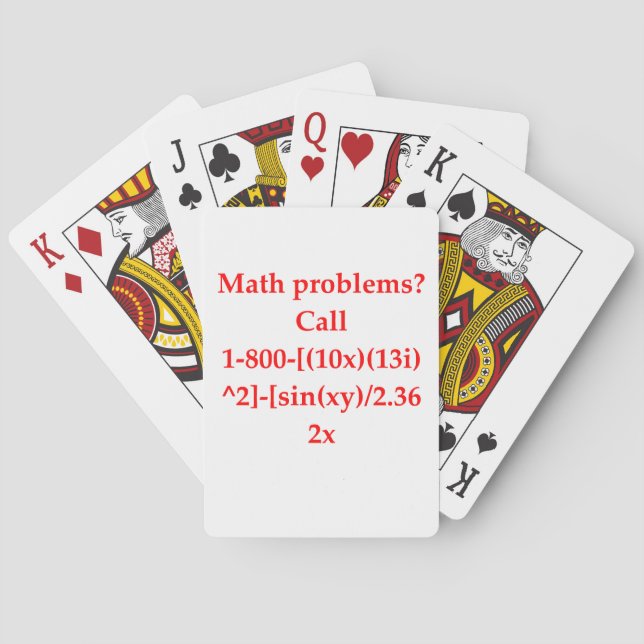 funny math joke playing cards (Back)