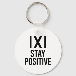 Funny Math Joke Positive Humor Saying Stay Positiv Key Ring
