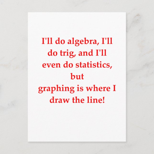 funny math joke postcard (Front)