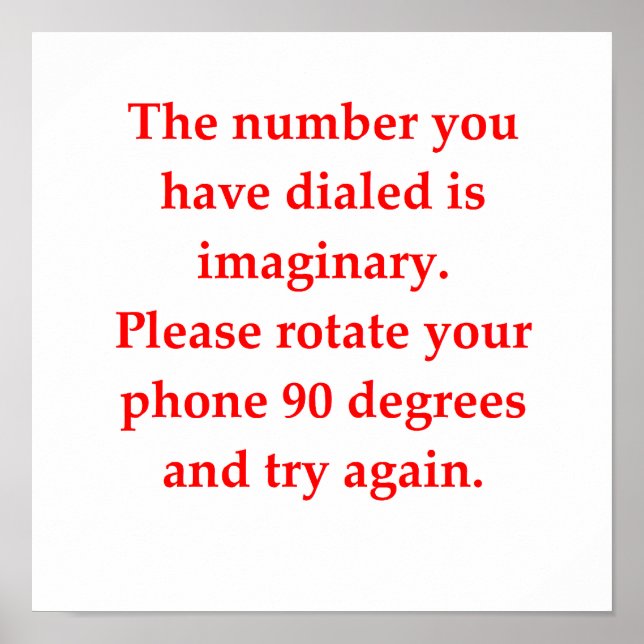 funny math joke poster (Front)