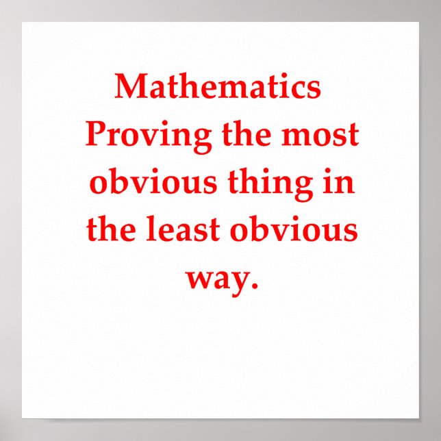 funny math joke poster (Front)