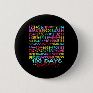 Funny Math Numbers 100th Day Of School Teacher Kid 6 Cm Round Badge
