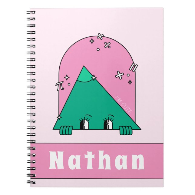 Funny Math Object Cute Triangle Personalised Kids Notebook (Front)