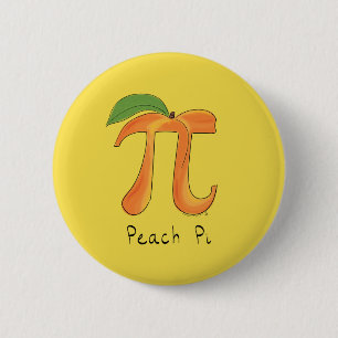 Funny Math Peach Pi Symbol 6 Cm Round Badge